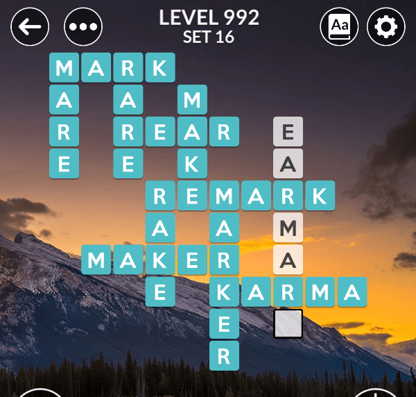 Wordscapes level 992